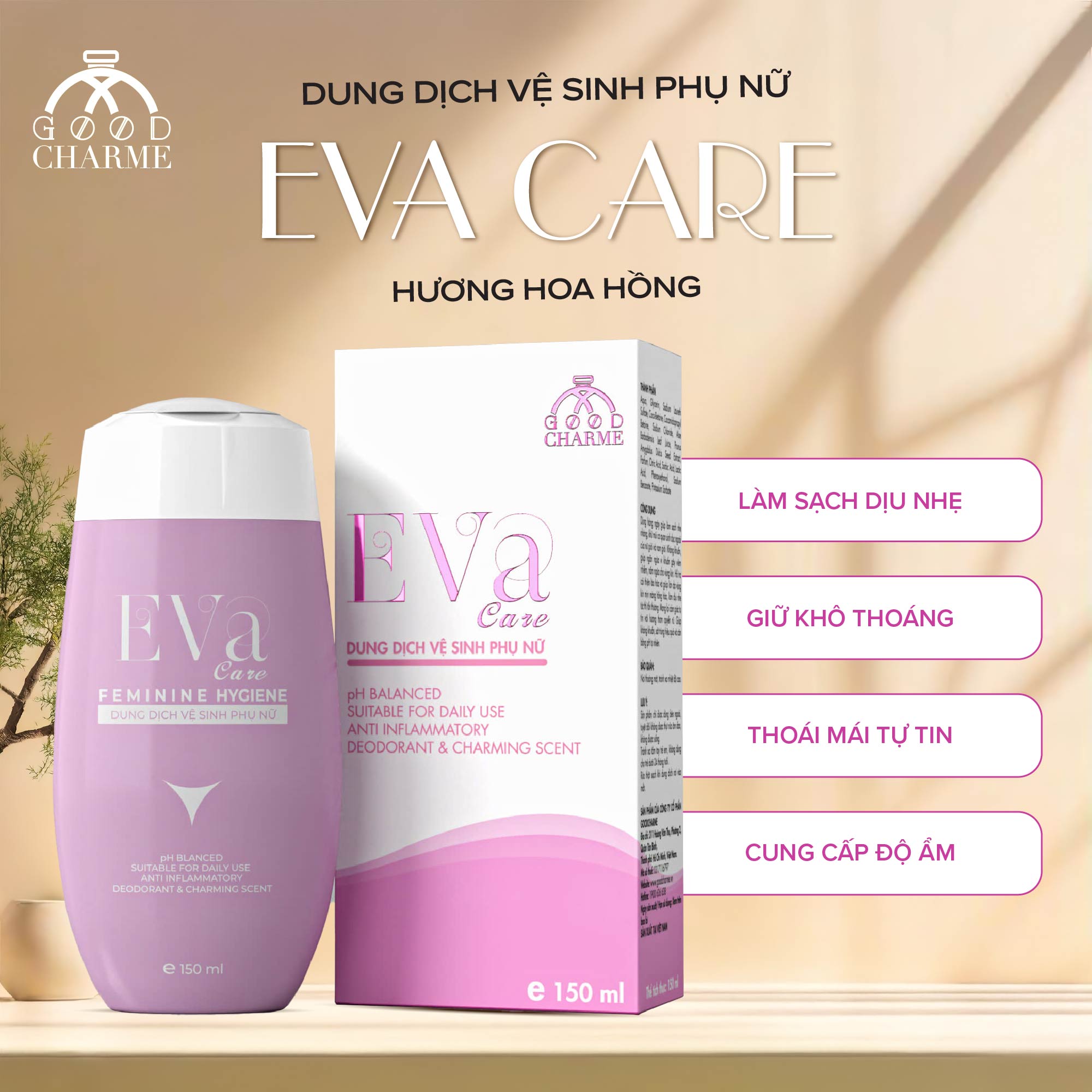 Dung dịch vệ sinh Eva Care Hồng