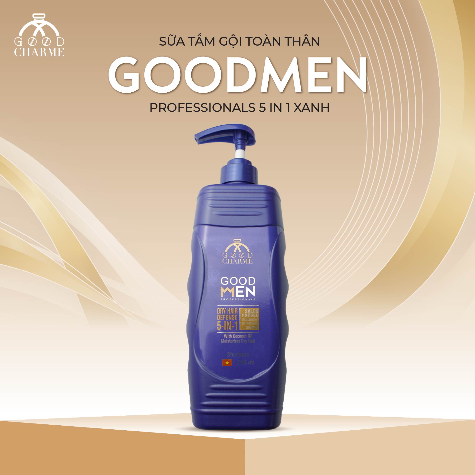 Sữa tắm gội toàn thân GOOD MEN Professionals 5 in 1 Xanh
