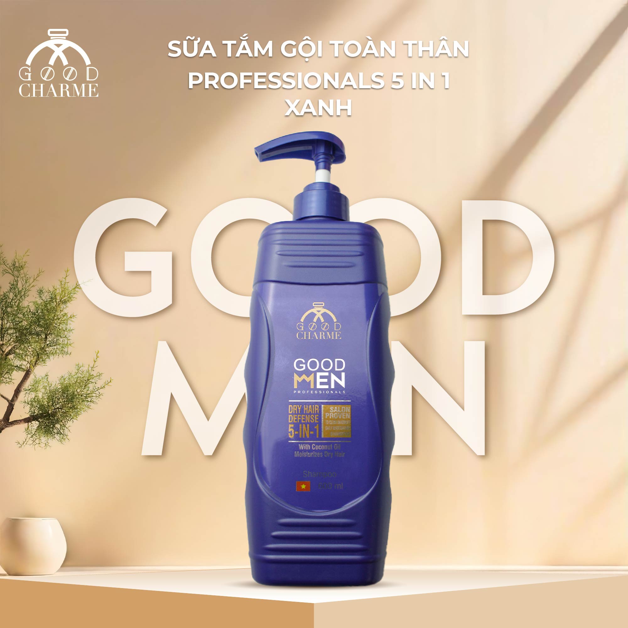 Sữa tắm gội toàn thân GOOD MEN Professionals 5 in 1 Xanh