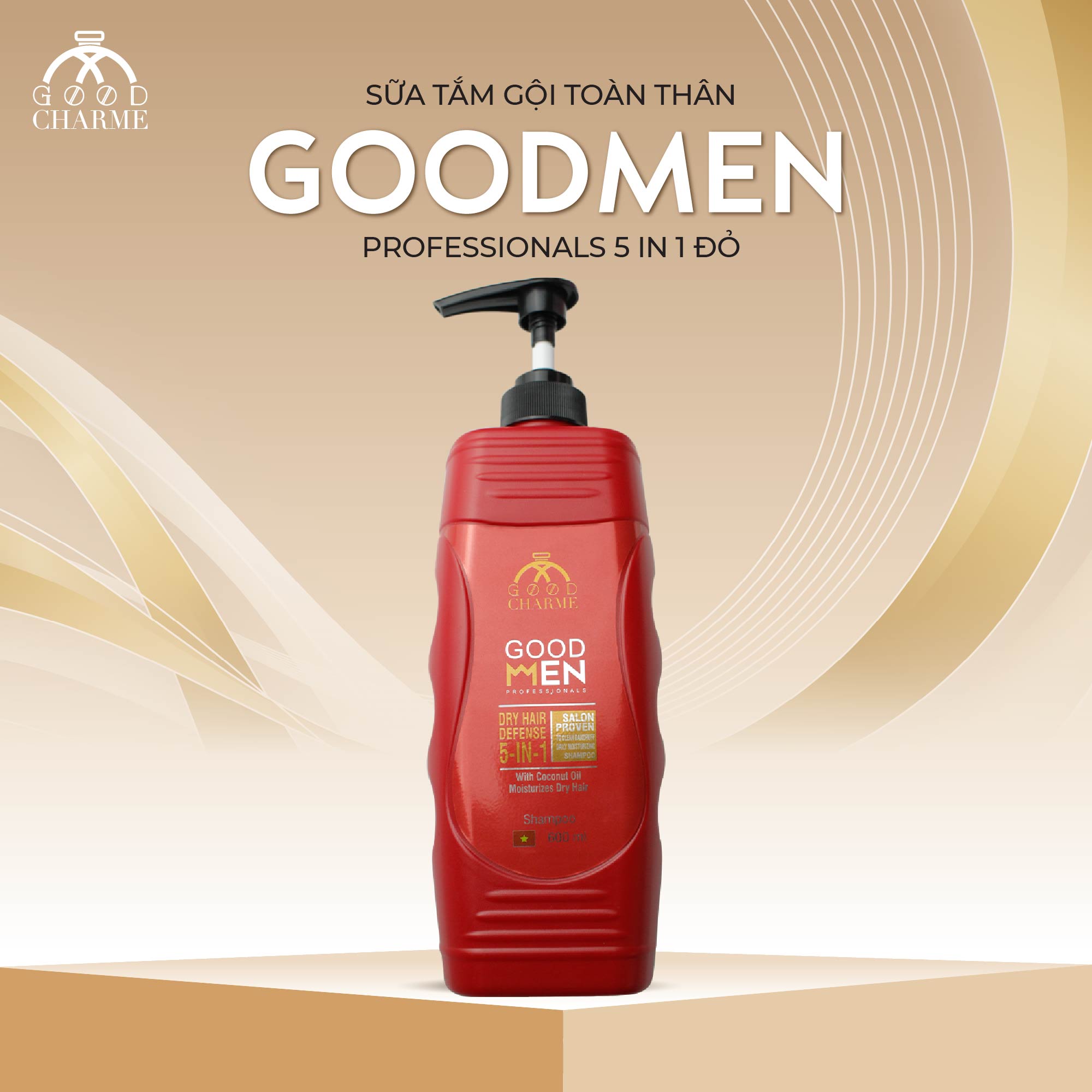 Sữa tắm gội toàn thân GOOD MEN Professionals 5 in 1 đỏ