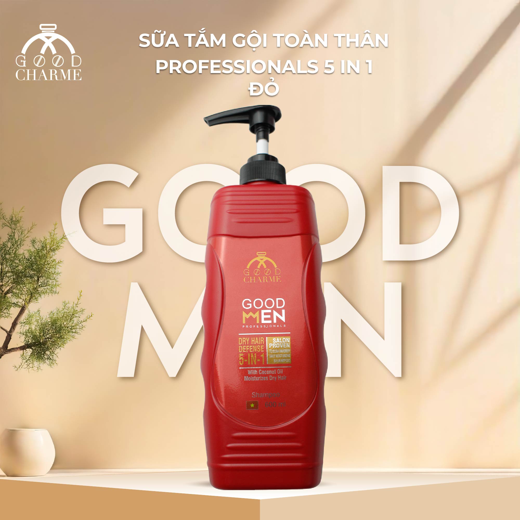 Sữa tắm gội toàn thân GOOD MEN Professionals 5 in 1 đỏ