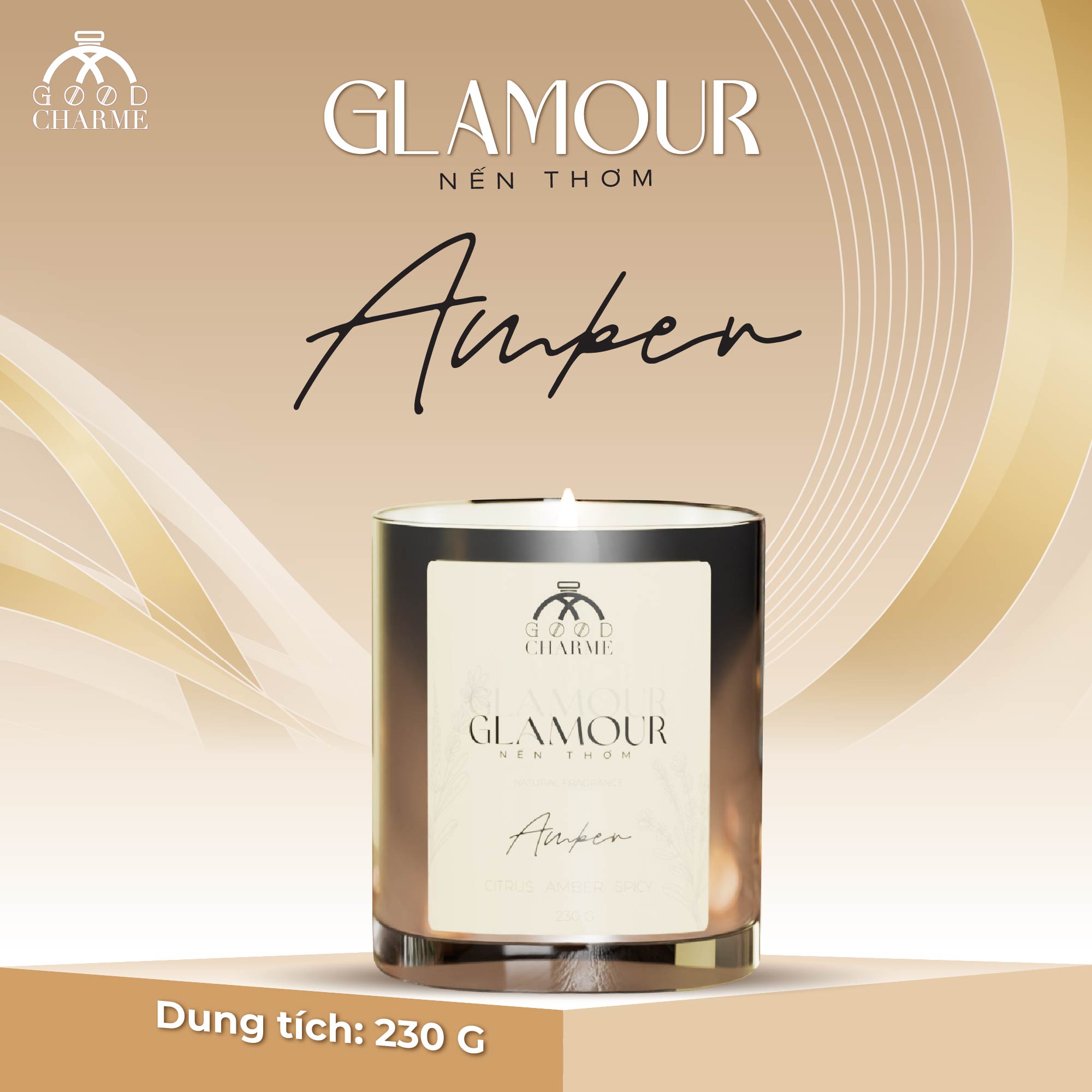 Nến thơm Glamor Amber GoodCharme