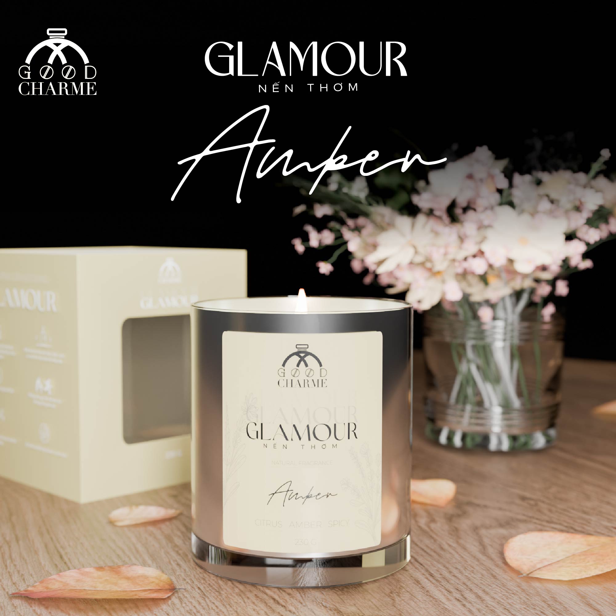 Nến thơm Glamor Amber GoodCharme