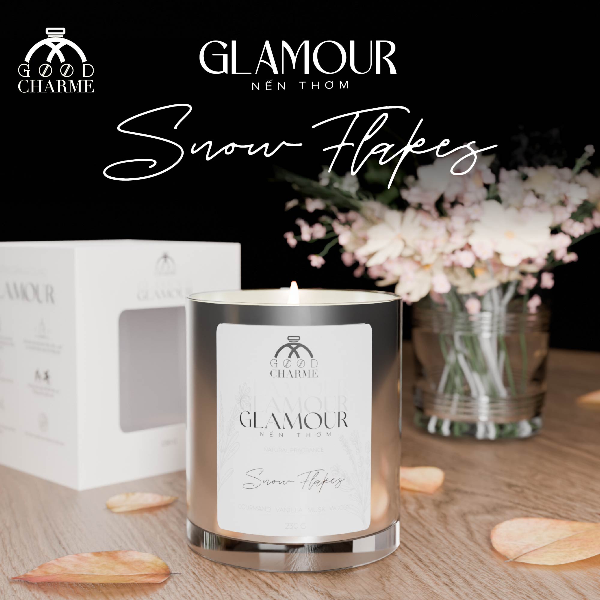 Nến thơm Glamor Snowflakes GoodCharme  