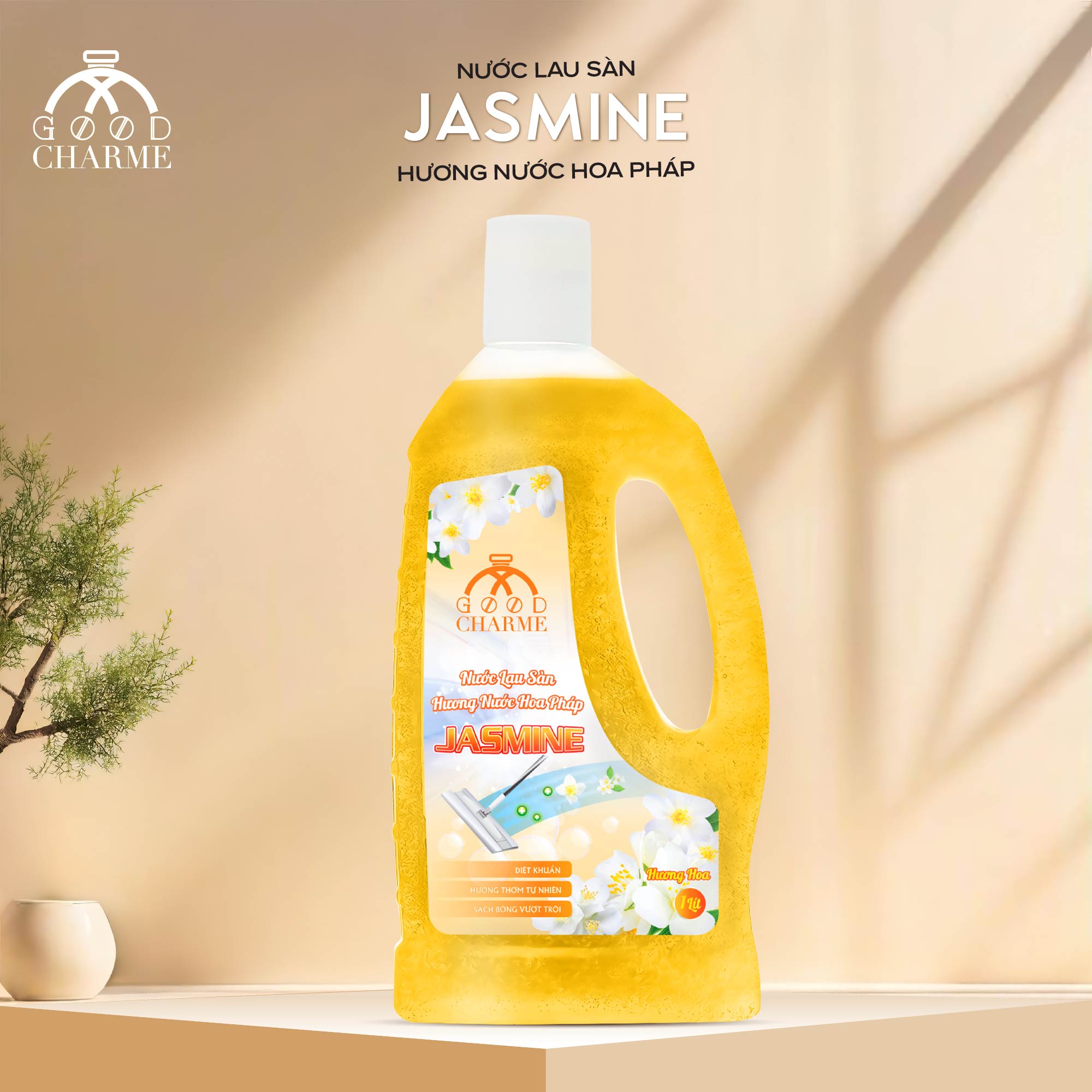  Nước Lau Sàn Hương Nước Hoa Pháp Jasmin GoodCharme 1000ml