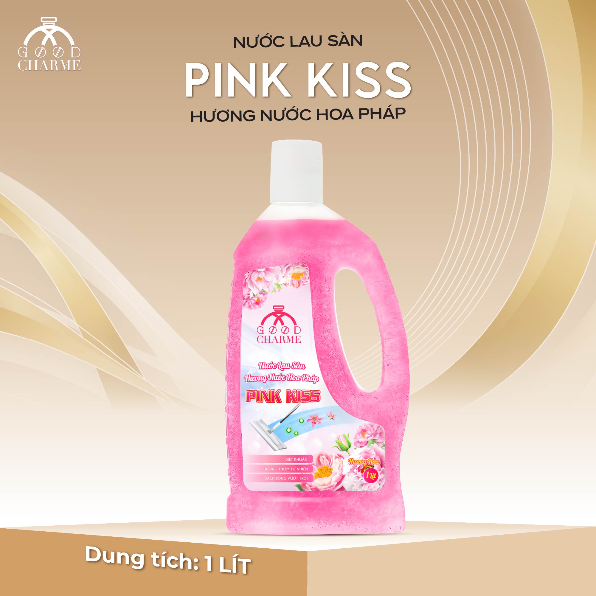 Nước Lau Sàn Hương Nước Hoa Pháp Pink Kiss Good Charme 1000ml