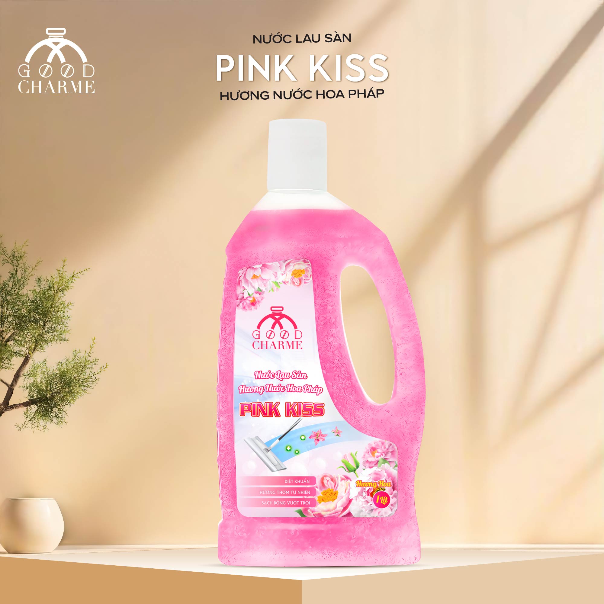 Nước Lau Sàn Hương Nước Hoa Pháp Pink Kiss Good Charme 1000ml