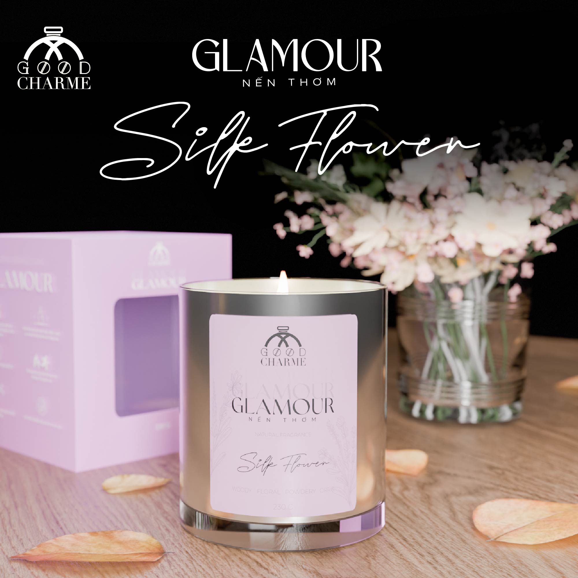 Nến thơm Glamor Silk Flower GoodCharme